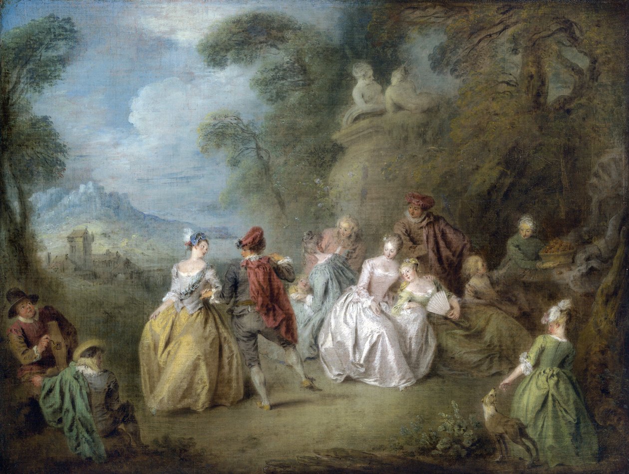 مشهد المحكمة في متنزه ، c.1730-35 بواسطة جان بابتيست جوزيف باتر