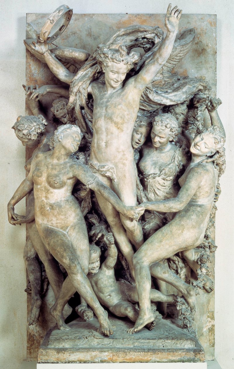 جولة الرقص Les Bacchantes وتشغيل الموسيقى. نقش منحوت بواسطة جان بابتيست (جان بابتيست) كاربو (1827-1875) 1865-1869 صن. 4،2x2،9 م باريس ، متحف دورسيه بواسطة جان بابتيست كاربو