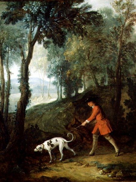 The Huntsman with a Tufter on a Leash ، حوالي عام 1727 (زيت على قماش) بواسطة جان بابتيست أودري