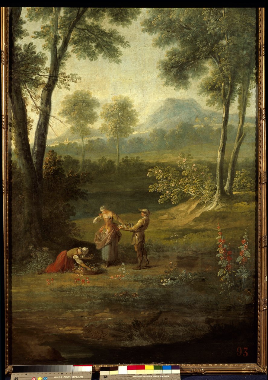 الحواس الخمس: "الرائحة" تفاصيل لوحة زخرفية لجين بابتيست أودري (1686-1755) 1749 فرساي ، متحف القصر. بواسطة جان بابتيست أودري