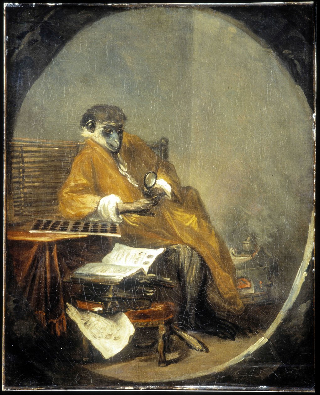 القرد - بواسطة JB Chardin بواسطة جان بابتيست سيميون شاردان