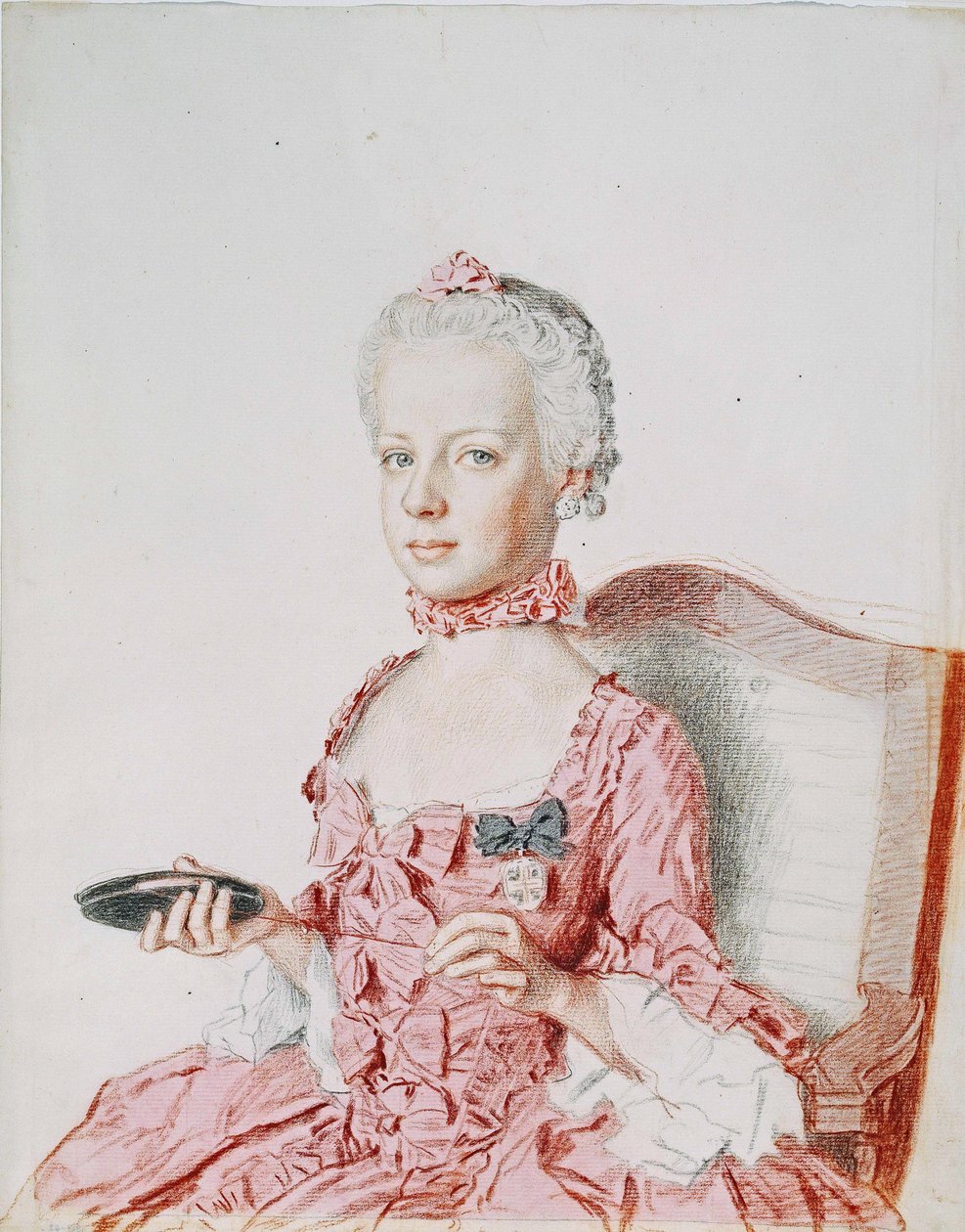 ماري أنطوانيت ، أرشيدوقة النمسا - جان إتيان ليوتارد (1702-1789). قلم رصاص ، ألوان مائية ، باستيل على ورق بواسطة جان اتيان ليوتارد