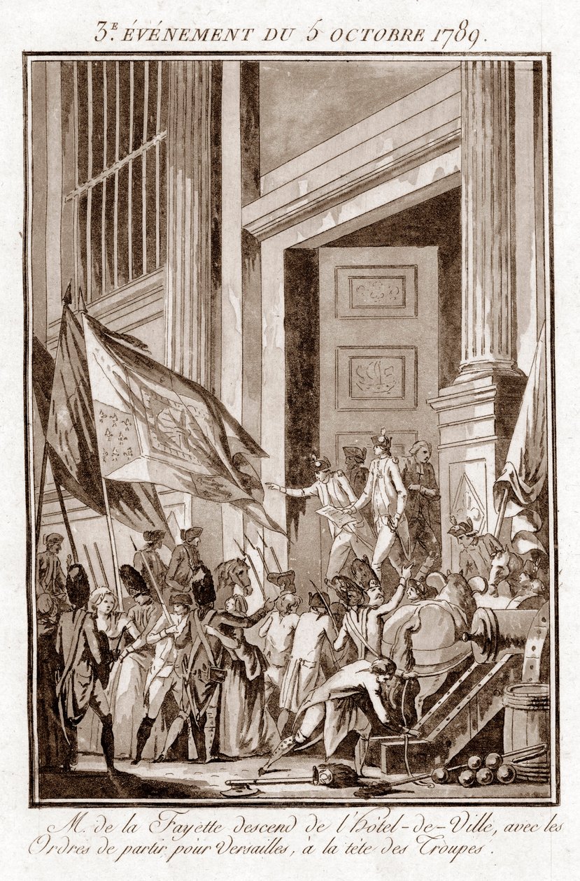 الثورة الفرنسية - غادر La Fayette قاعة مدينة باريس للذهاب إلى فرساي ، 5 أكتوبر بواسطة جان فرانسوا جانينيت