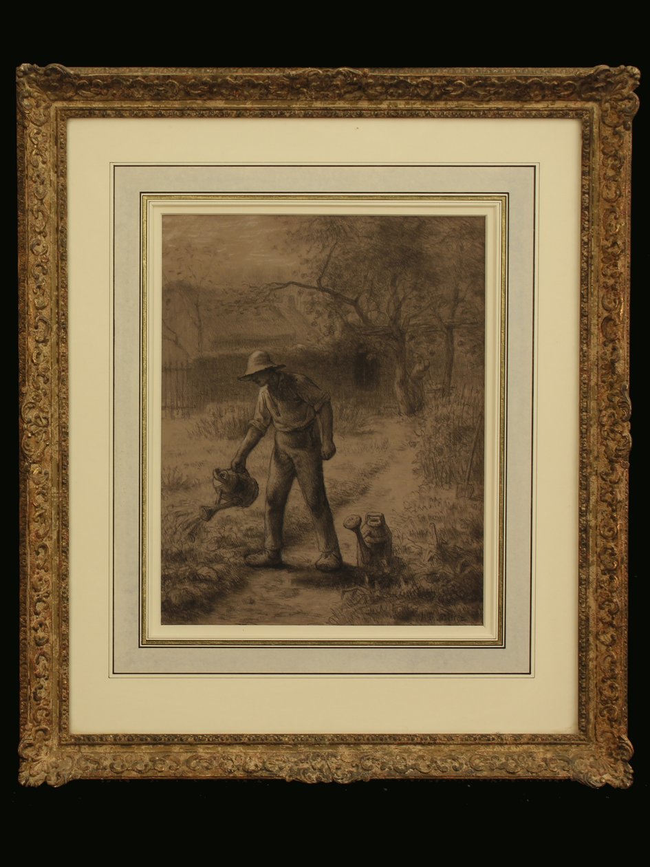 فلاح في حديقته حوالي 1860 (طباشير على ورق) بواسطة جان فرانسوا ميلت