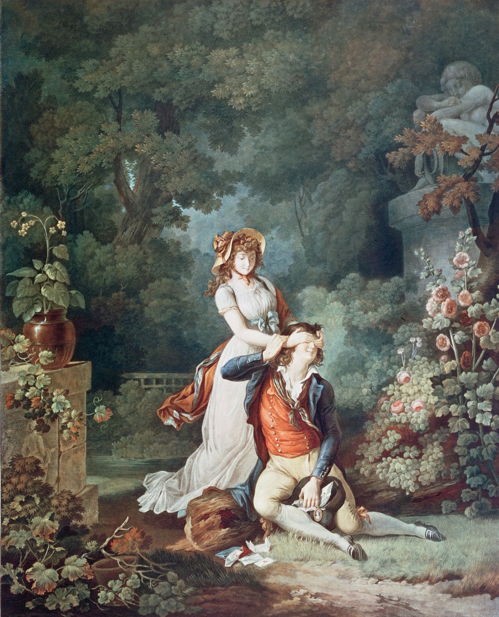 العاشق مندهش ، نقش تشارلز ملكيور ديسكورتيس (1753-1820) (نقش ملون) بواسطة جان فريدريك (بعد) شال