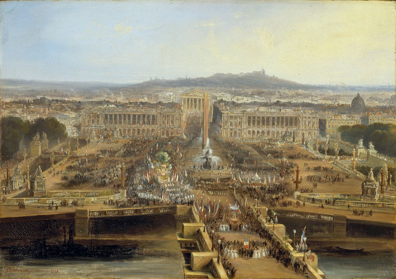 الاحتفال بالدستور الجديد، ساحة الكونكورد، ٢١ مايو ١٨٤٨ (زيت على قماش) بواسطة جان جاك شامبين