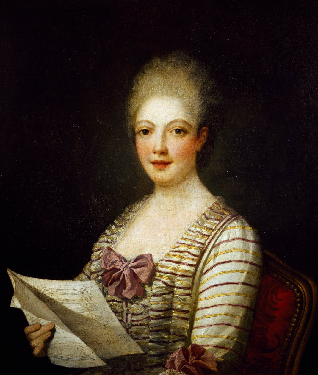 صورة لوكريزيا أغياري تسمى لا باستارديلا (1743-1783) ، السوبرانو الإيطالية ، رسم جان مارك ناتير بواسطة جان مارك ناتييه