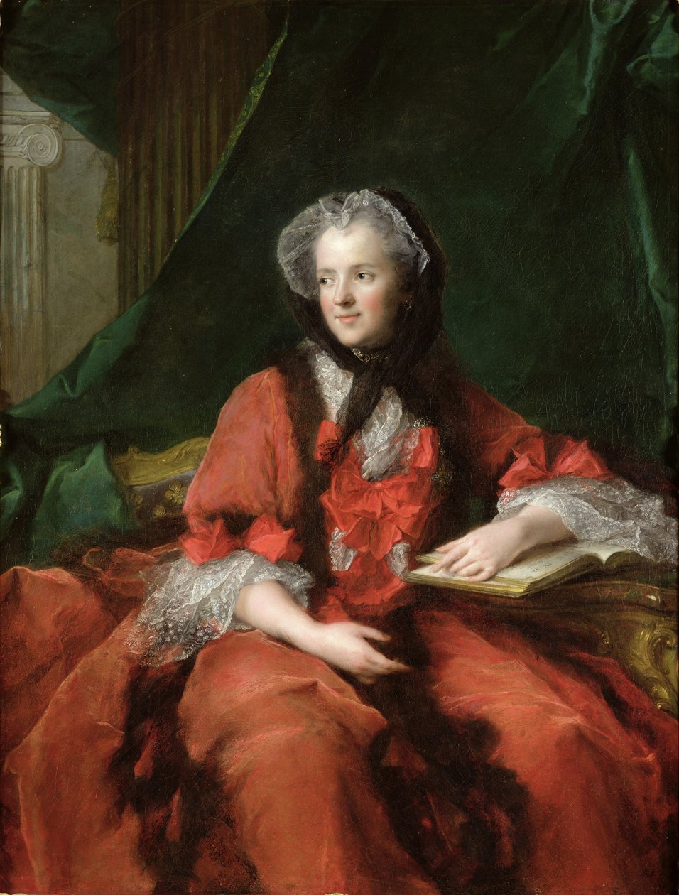 صورة مدام ماريا ليزكزينسكا (1703-68) 1748 (زيت على قماش) بواسطة جان مارك ناتييه