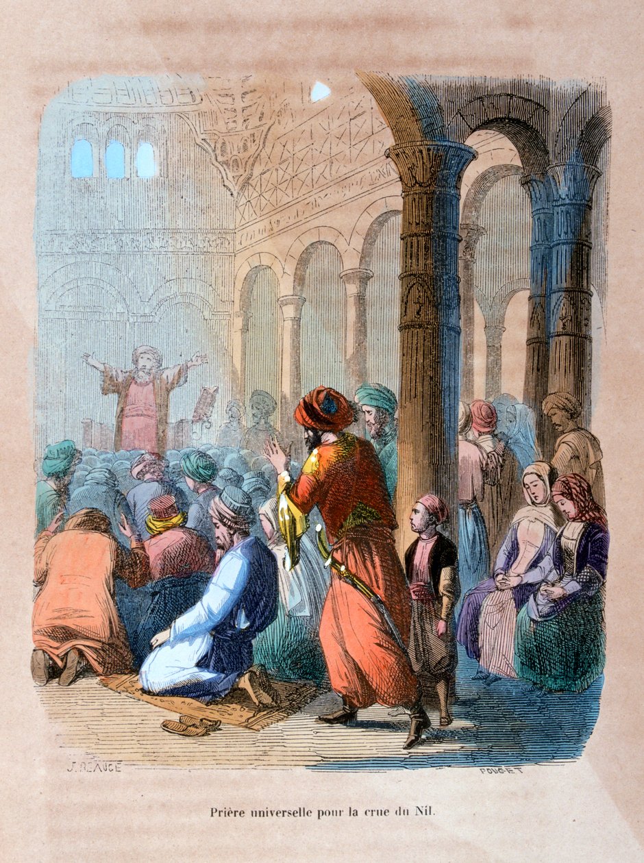 صلاة شاملة لفيضان النيل ، مصر ، c1847 بواسطة جان أدولف بوس