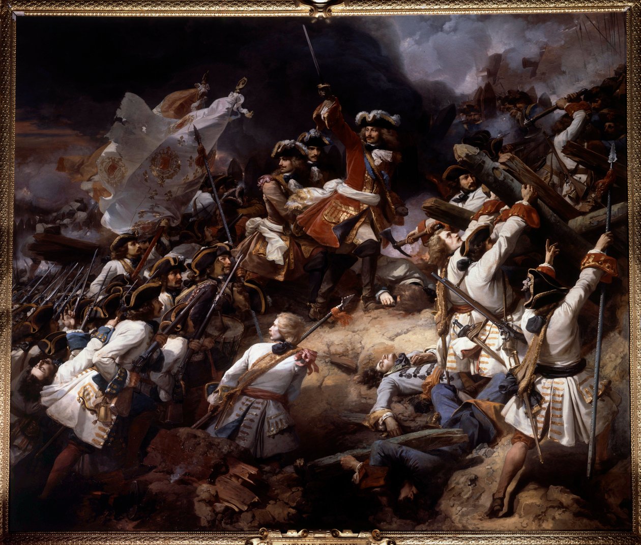 معركة دينين في 24 يوليو 1712 انتصر فيها ماريشال دي فيلار على الأمير يوجين من سافوي. رسم جان ألوكس ديت لو رومان (1786-1864) 1839 صن. 4،65 × 5،43 م بواسطة جان الو