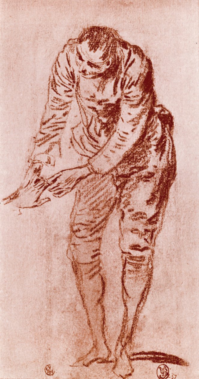 دراسة في Sanguine ، 1913. بواسطة جان أنطوان واتو