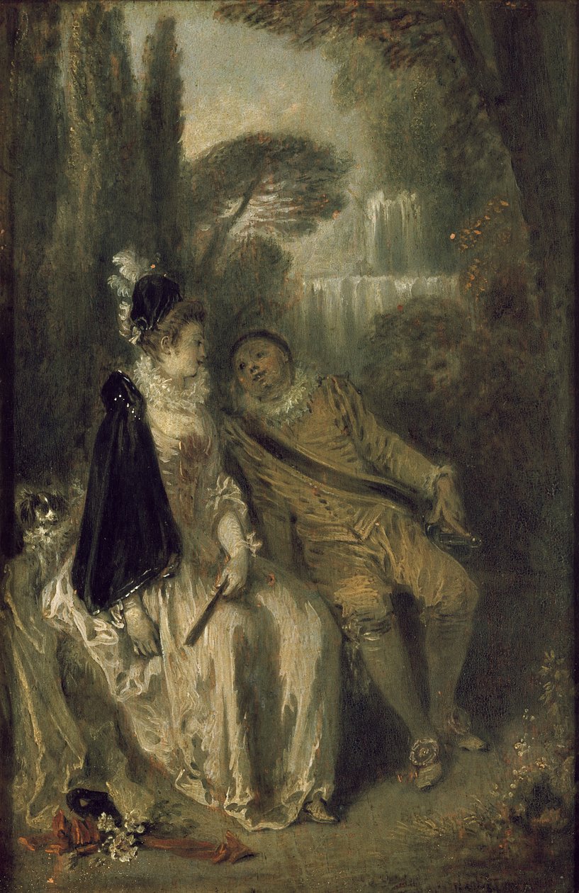 The Gracious Rest، c.1713 (زيت على اللوح) بواسطة جان أنطوان واتو