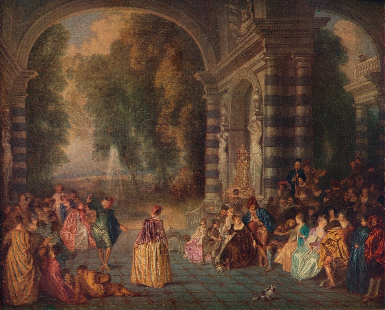 Les Plaisirs du Bal Le Bal Champetre، c1717 بواسطة جان أنطوان واتو