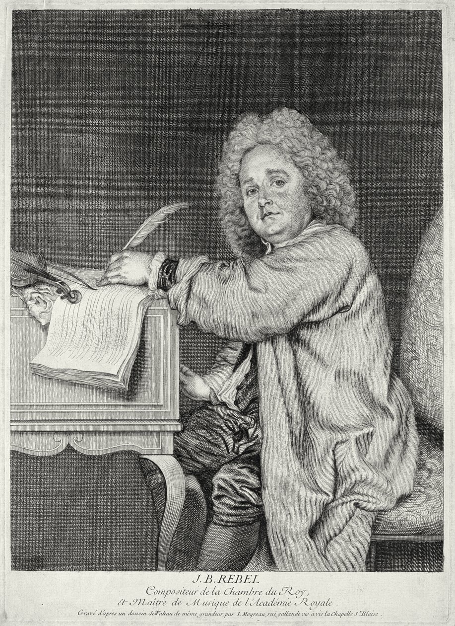 صورة لجون فيري ريبيل (1666-1747) منقوشة بواسطة مويرو بواسطة جان أنطوان واتو