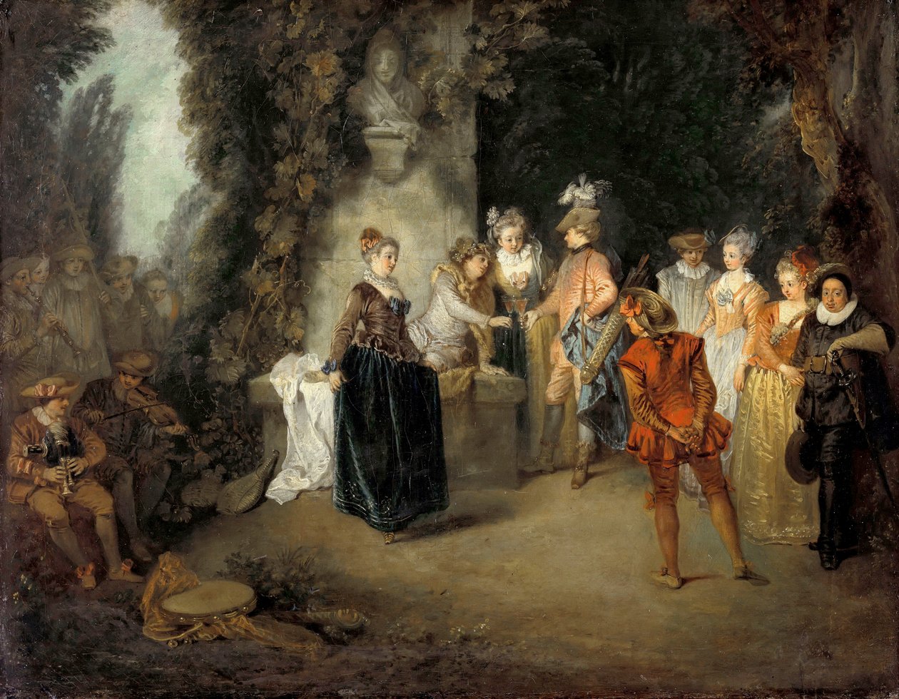 الكوميديا الفرنسية par Watteau ، جان أنطوان (1684-1721) ، بعد 1716 - زيت على قماش ، 37x48 - Staatliche Museen ، برلين بواسطة جان أنطوان واتو