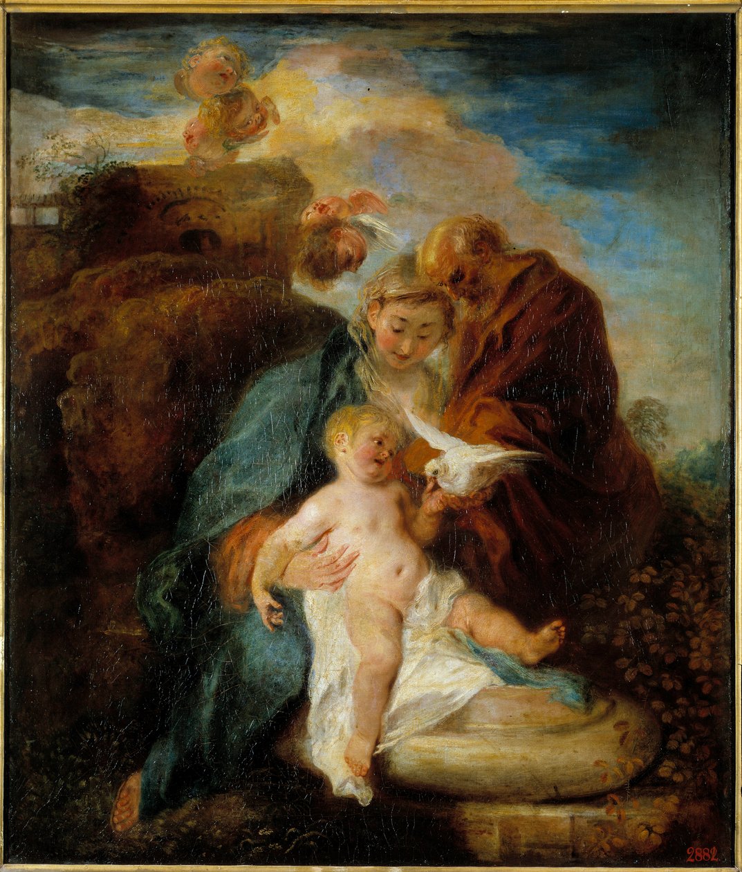 العائلة المقدسة ، الباقون أثناء الرحلة إلى مصر رسم جان أنطوان واتو (1684-1721) القرن الثامن عشر سانت بطرسبرغ ، متحف هيرميتاج بواسطة جان أنطوان واتو