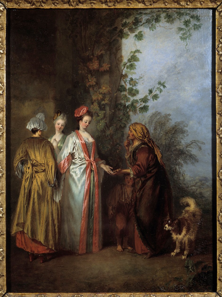 العراف. لوحة جان أنطوان واتو (1684-1721) بواسطة جان أنطوان واتو