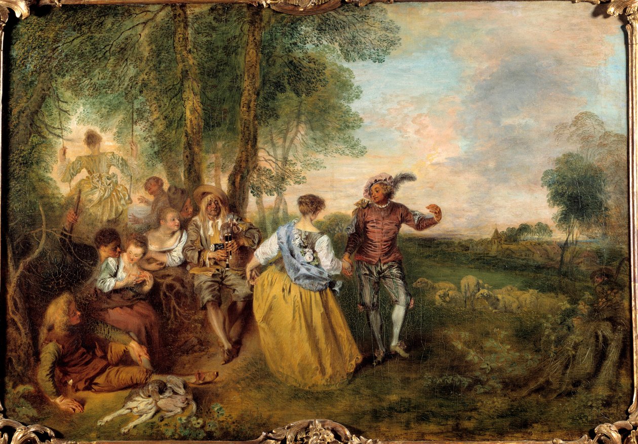 الرعاة. لوحة جان أنطوان واتو (1684-1721) بواسطة جان أنطوان واتو