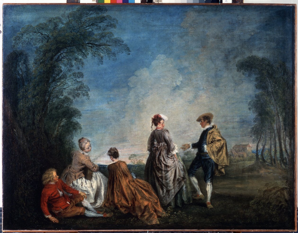 اقتراح محرج. رسم جان أنطوان واتو (1684-1721). زيت على قماش ، 65 × 84.5 سم بواسطة جان أنطوان واتو