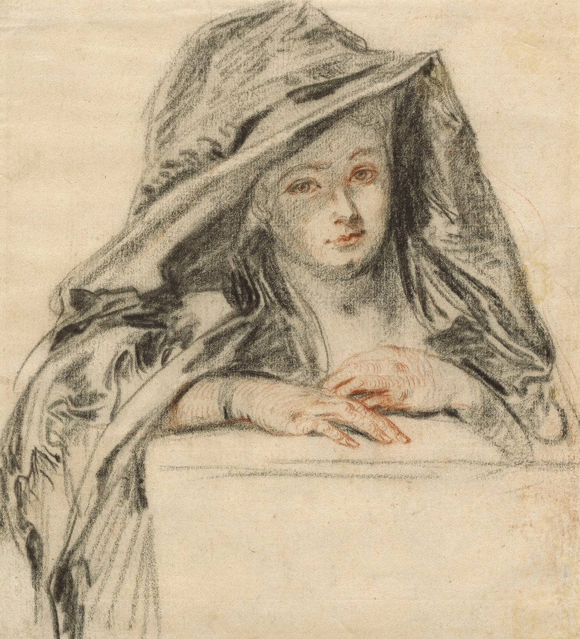 امرأة بالسواد ، ج .1719 بواسطة جان أنطوان واتو