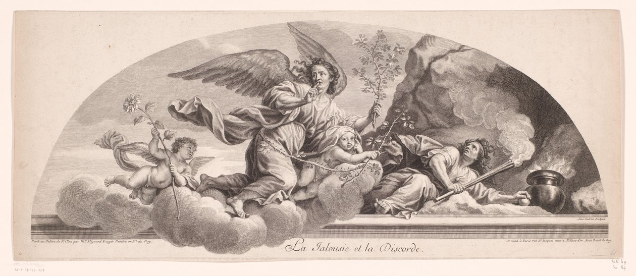 تمثيل رمزي مع الغيرة و Discord La Jalousie et la Discorde (العنوان على الكائن) بواسطة جان أودران