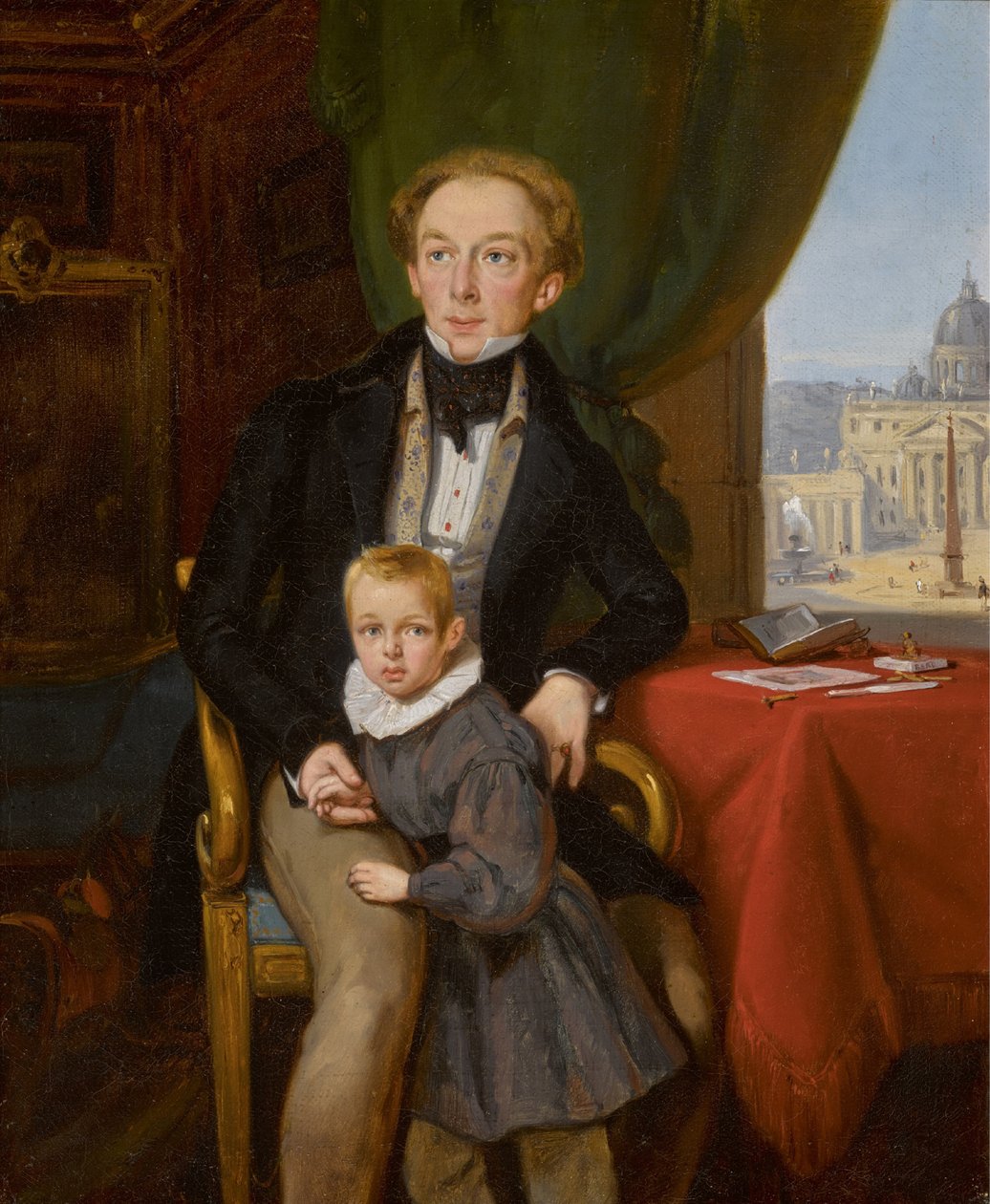 صورة الكونت Pyotr Ivanovich Meshchersky 1802-1876 مع الابن نيكولاي ، 1935. بواسطة جان أوغست بارد