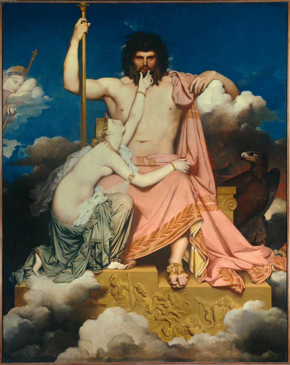 Jupiter and Thetis Painting by Jean Auguste Dominique Ingres (1780-1867) 1811 Sun. 3,2x2,6 m Aix en Provence, Musee Granet بواسطة جان أوغست دومينيك إنجرس