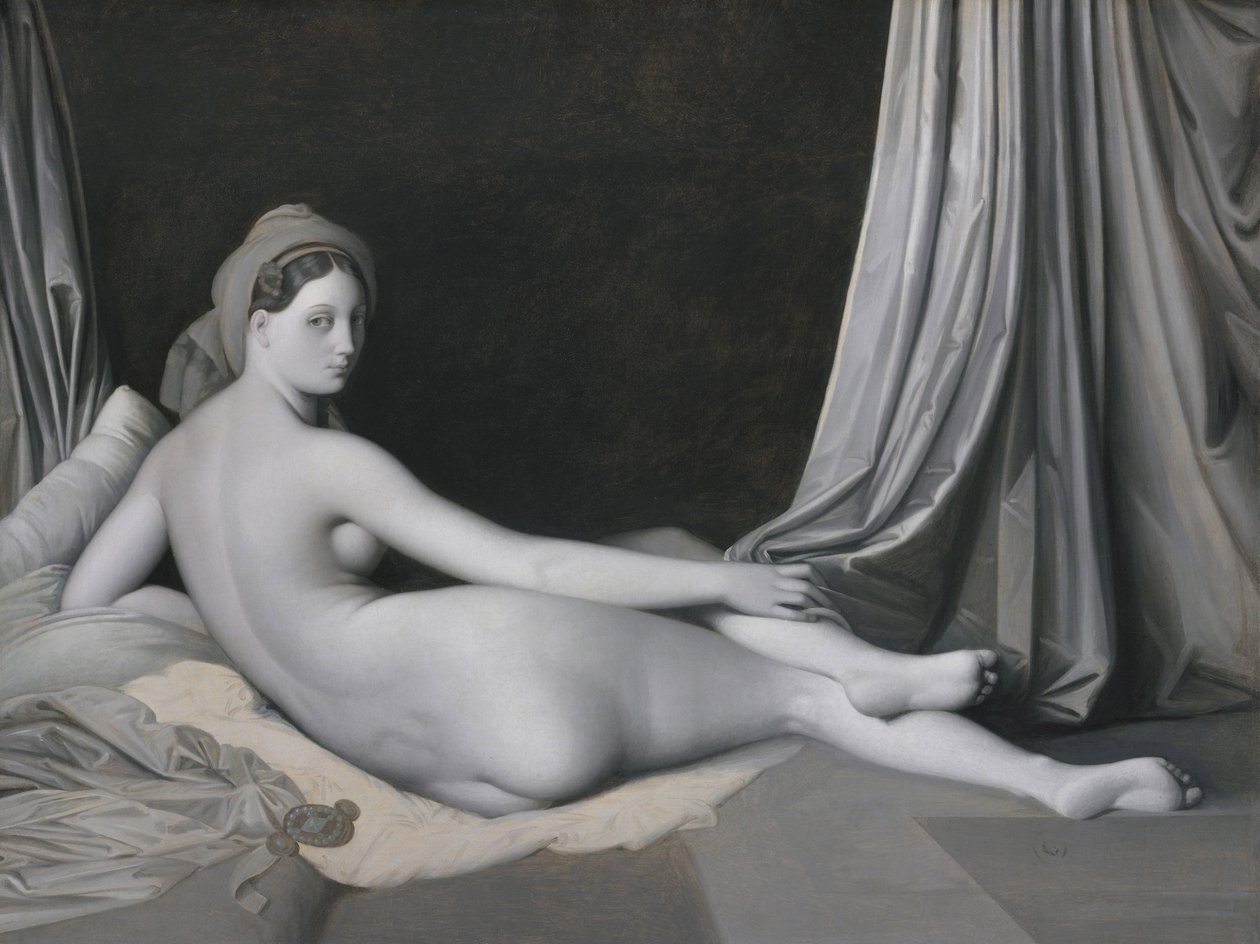 Odalisque in Grisaille ، حوالي 1824 - 1834 (زيت على قماش) بواسطة جان أوغست دومينيك إنجرس