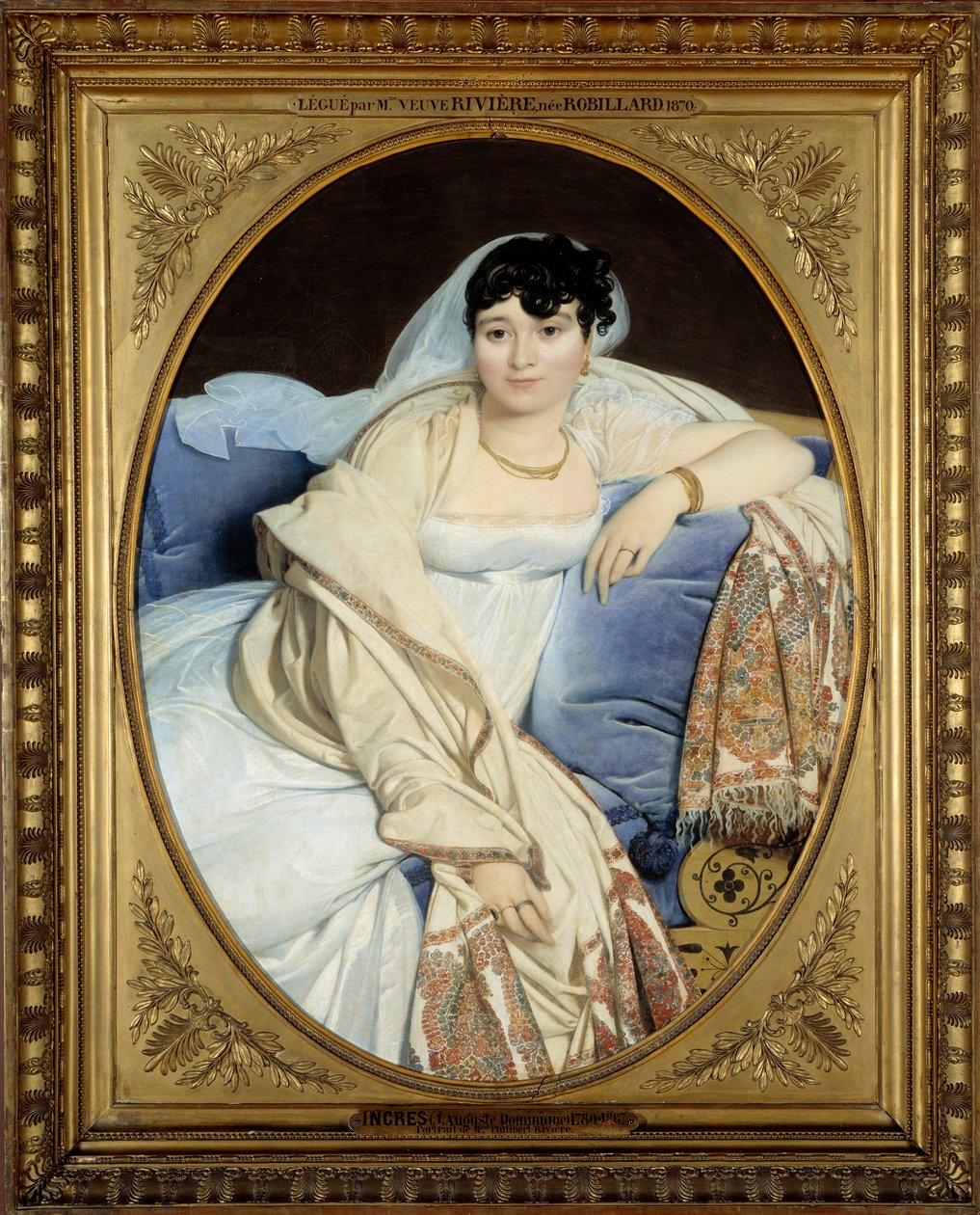صورة مدام ريفيير (1773-1848) زوجة بواسطة فيليبرت ريفيير لوحة لجين أوغست دومينيك إنجرس (1780-1867) 1806 صن. 1.16 × 0.9 م - - مدام فيليبرت ريفيير ، ني ماري فرانسواز جاكيت بيبيان بلوت دي بورغارد (1773-1848). اللوحة بواسطة جان بواسطة جان أوغست دومينيك إنجرس