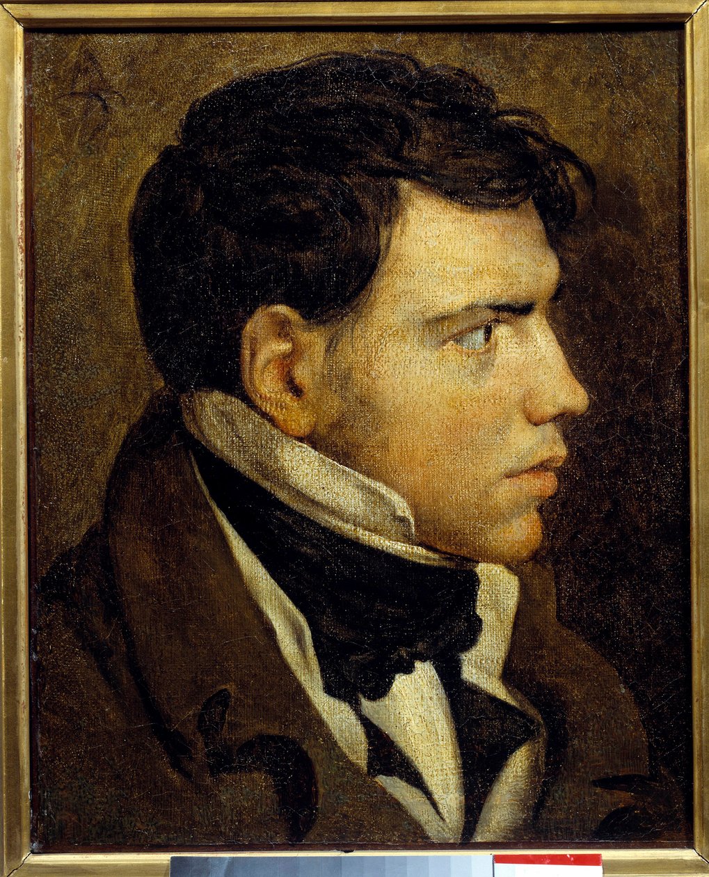 صورة لشاب رسم جان أوغست دومينيك إنجرس (1780-1867) القرن التاسع عشر. 0،39x0،31 م بايون ، متحف بونات - صورة لشاب. لوحة دومينيك إنجرس (1780-1867) بواسطة جان أوغست دومينيك إنجرس