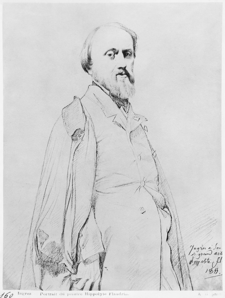 صورة الرسام Hippolyte Flandrin ، 1844 (الجرافيت على الورق) بواسطة جان أوغست دومينيك إنجرس