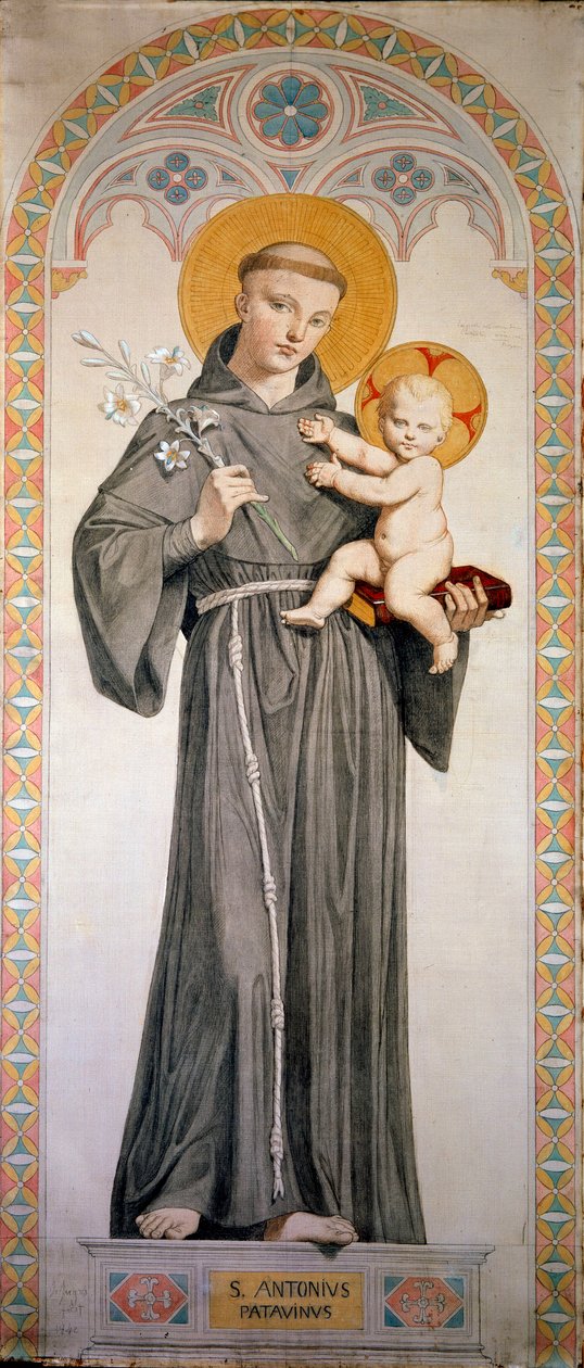 القديس أنتوني بادوفا (سان أنطونيو دي بادوفا). لوحة لجين أوغست دومينيك إنجرس (1780-1867) بواسطة جان أوغست دومينيك إنجرس