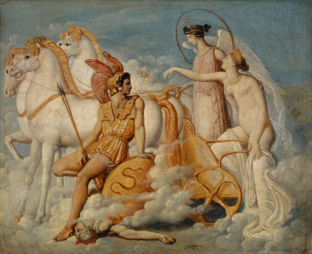 فينوس ، أصيب من قبل ديوميديس ، يعود إلى أوليمبوس ، ج 1803 بواسطة جان أوغست دومينيك إنجرس