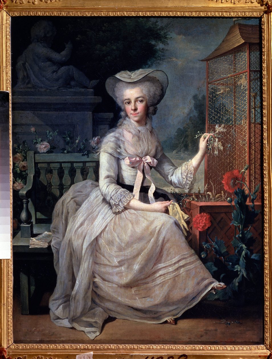 "" سيدة شابة في قفص "(سيدة شابة في قفص) لوحة رسمها جان بابتيست (جان بابتيست) شاربنتييه (1728-1806) 1784 متحف بوشكين ، موسكو بواسطة جان بابتيست شاربينتييه