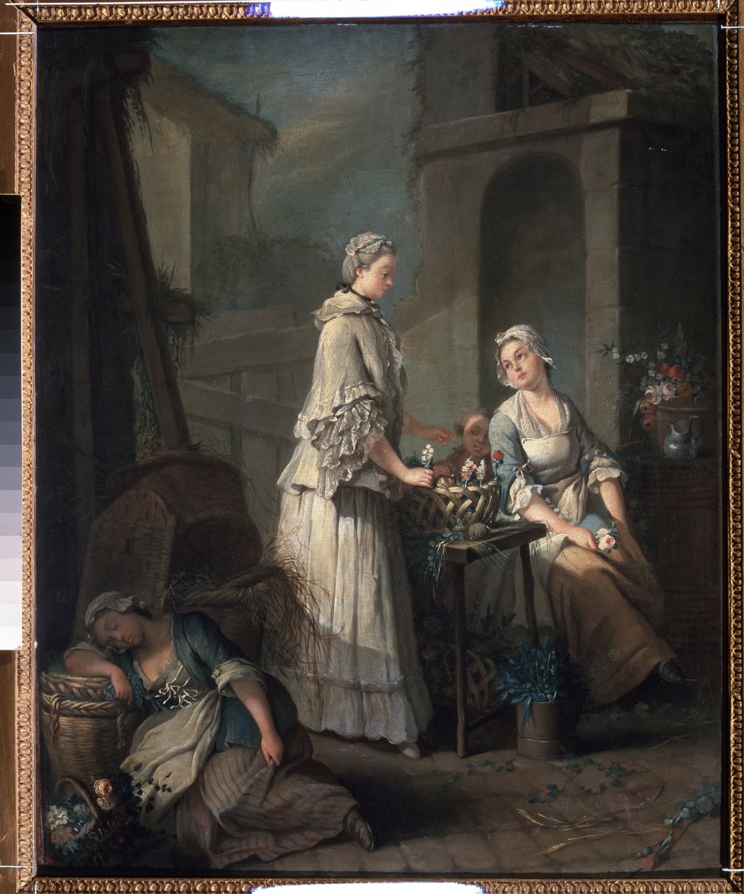 "الفتاة الزهرة" (فتاة الزهور) لوحة رسمها جان بابتيست (جان بابتيست) شاربنتييه (1728-1806) 1795-1799 متحف بوشكين ، موسكو بواسطة جان بابتيست شاربينتييه