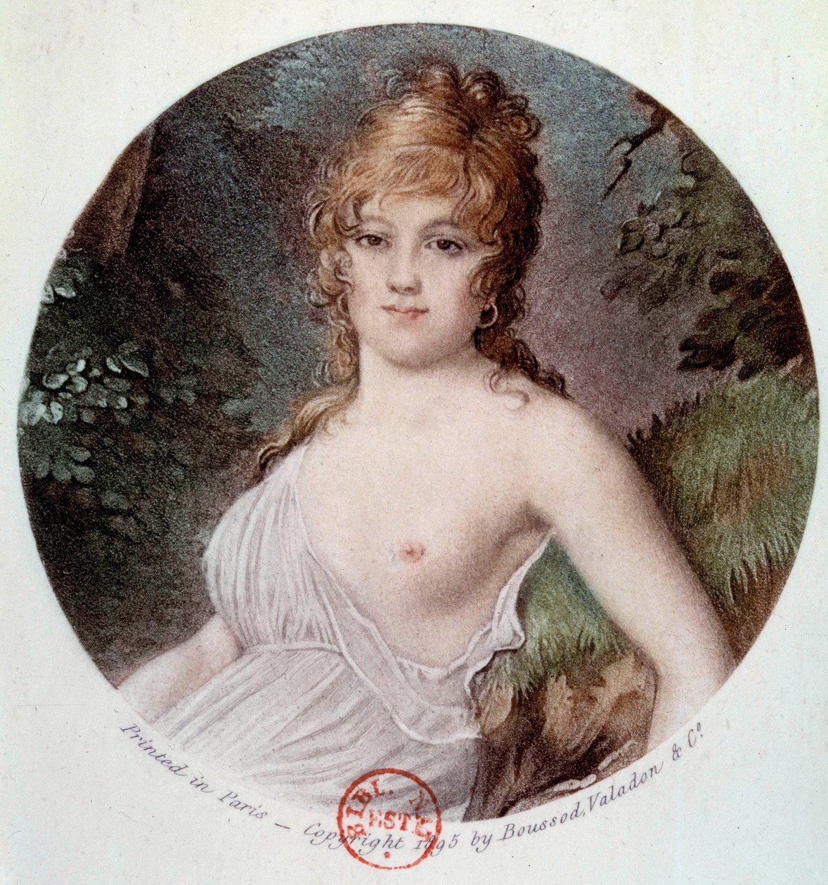 صورة مدام تاليان ، ني كاباروس ، أميرة كارامان - شيماي (1773-1835) تسمى نوتردام دي ثيرميدور للطباعة الحجرية بعد جان بابتيست إيزابي (1767-1855) 1895 باريس ، متحف كارنافالي بواسطة جان بابتيست (بعد) إيزابي