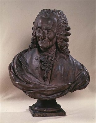 تمثال نصفي فولتير (1694-1778) بواسطة جان بابتيست أنطوان كاديت دي بوبر