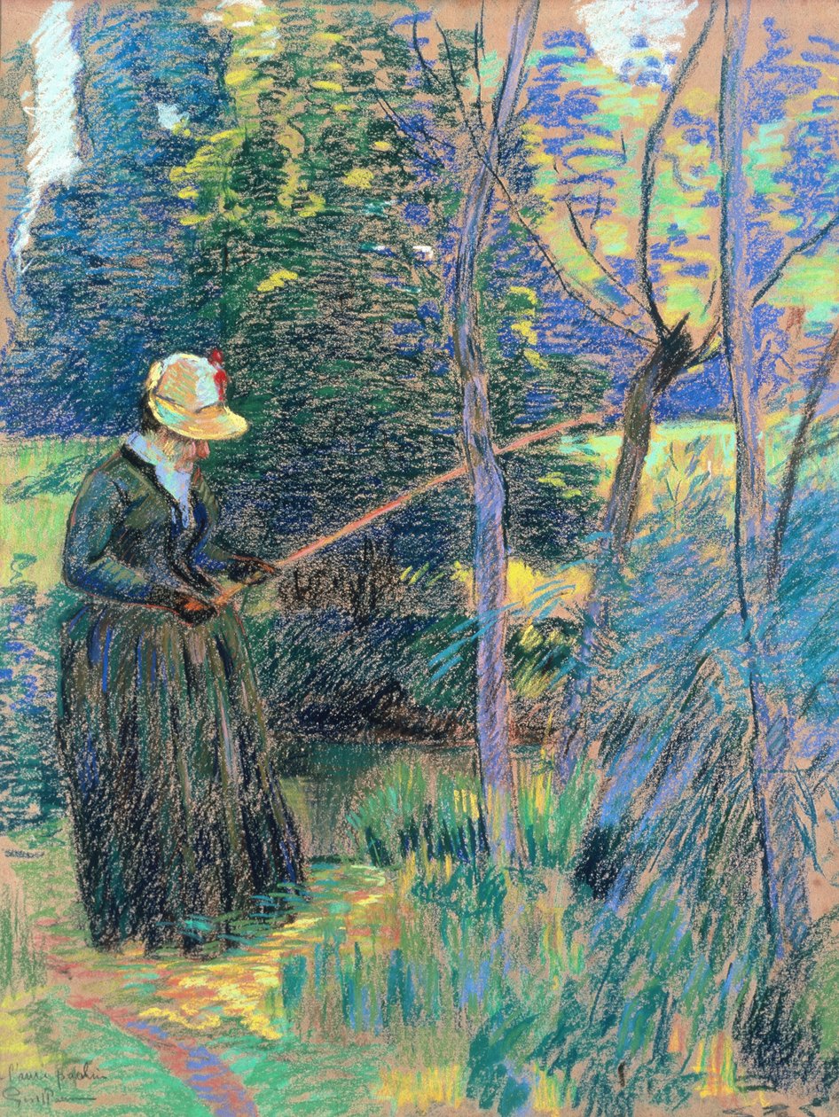 Madame Guillaumin Fishing ، c.1894 (باستيل) بواسطة جان بابتيست أرماند جيومين