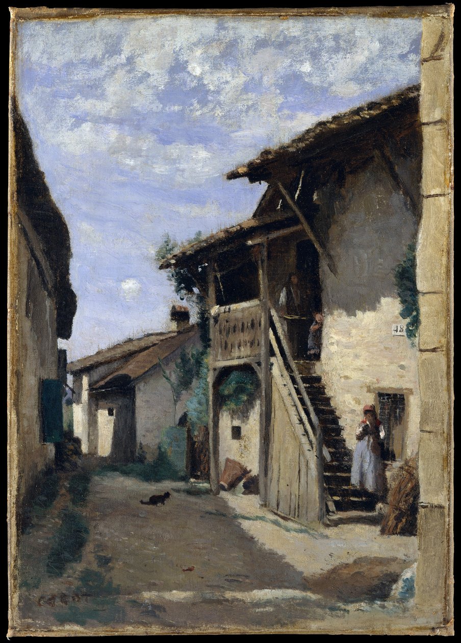 A Village Street، Dardagny. شارع القرية بواسطة جان بابتيست كميل كوروت