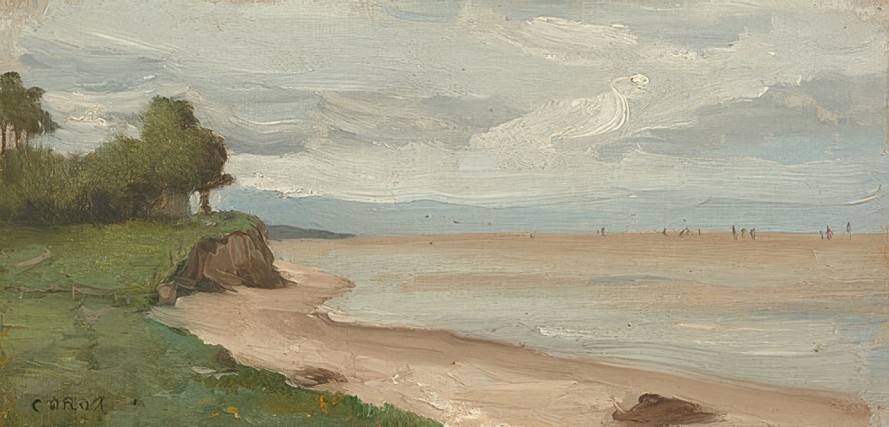 الشاطئ في Etretat. حوالي عام 1872 بواسطة جان بابتيست كميل كوروت