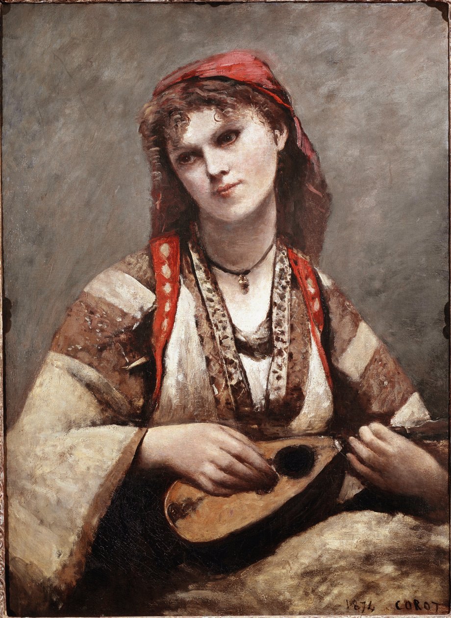 الغجر لديه مندولين. رسم جان بابتيست كميل كورو (1796-1875). 1874. متحف الفنون في ساو باولو. البرازيل بواسطة جان بابتيست كميل كوروت