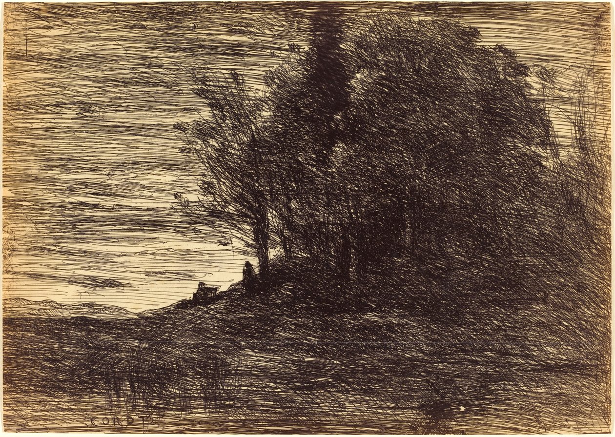 Hermit's Woods The Hermit's Wood ، 1858. بواسطة جان بابتيست كميل كوروت