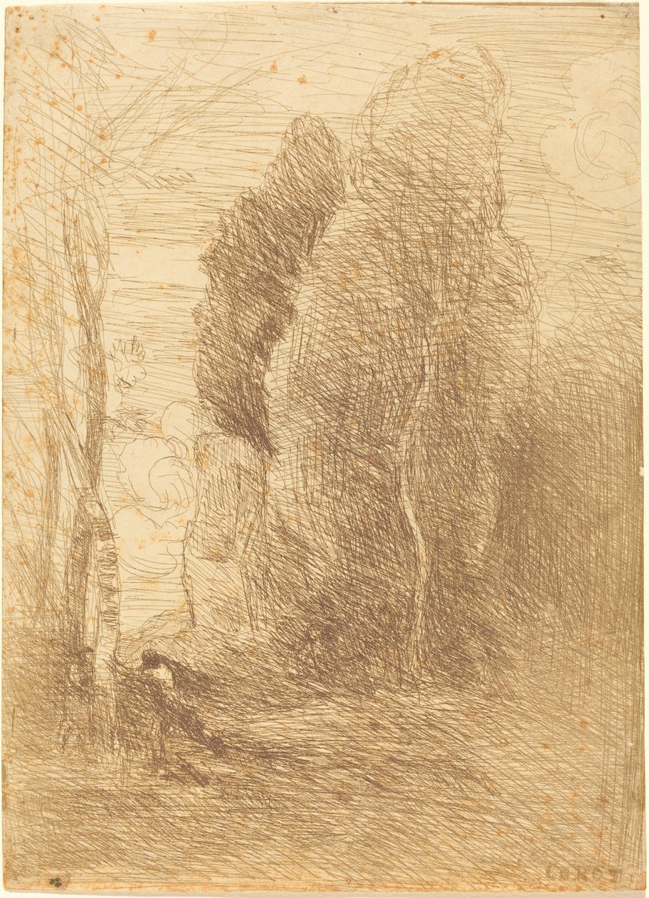 مخبأ Hide-and-Seek ، 1858. بواسطة جان بابتيست كميل كوروت