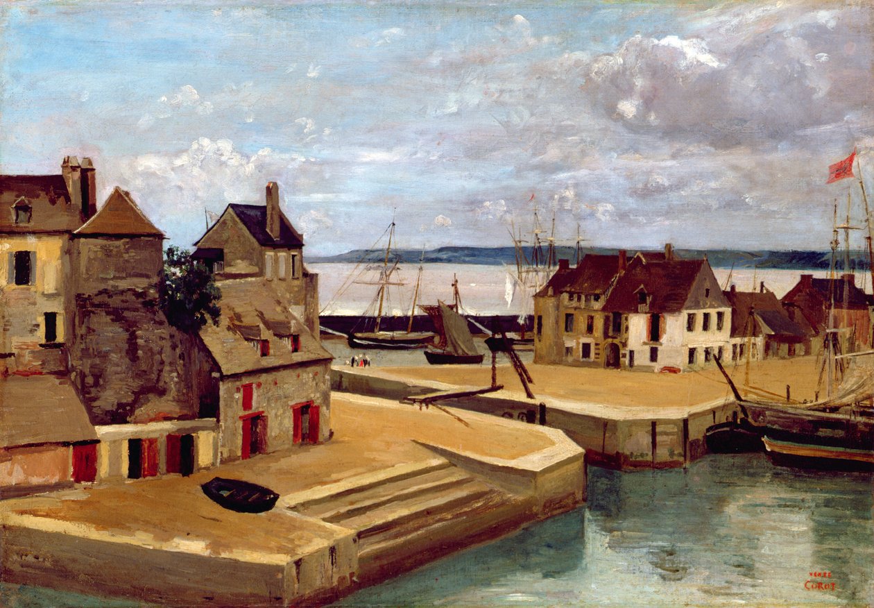Honfleur ، منازل على الرصيف ، 1830 بواسطة جان بابتيست كميل كوروت