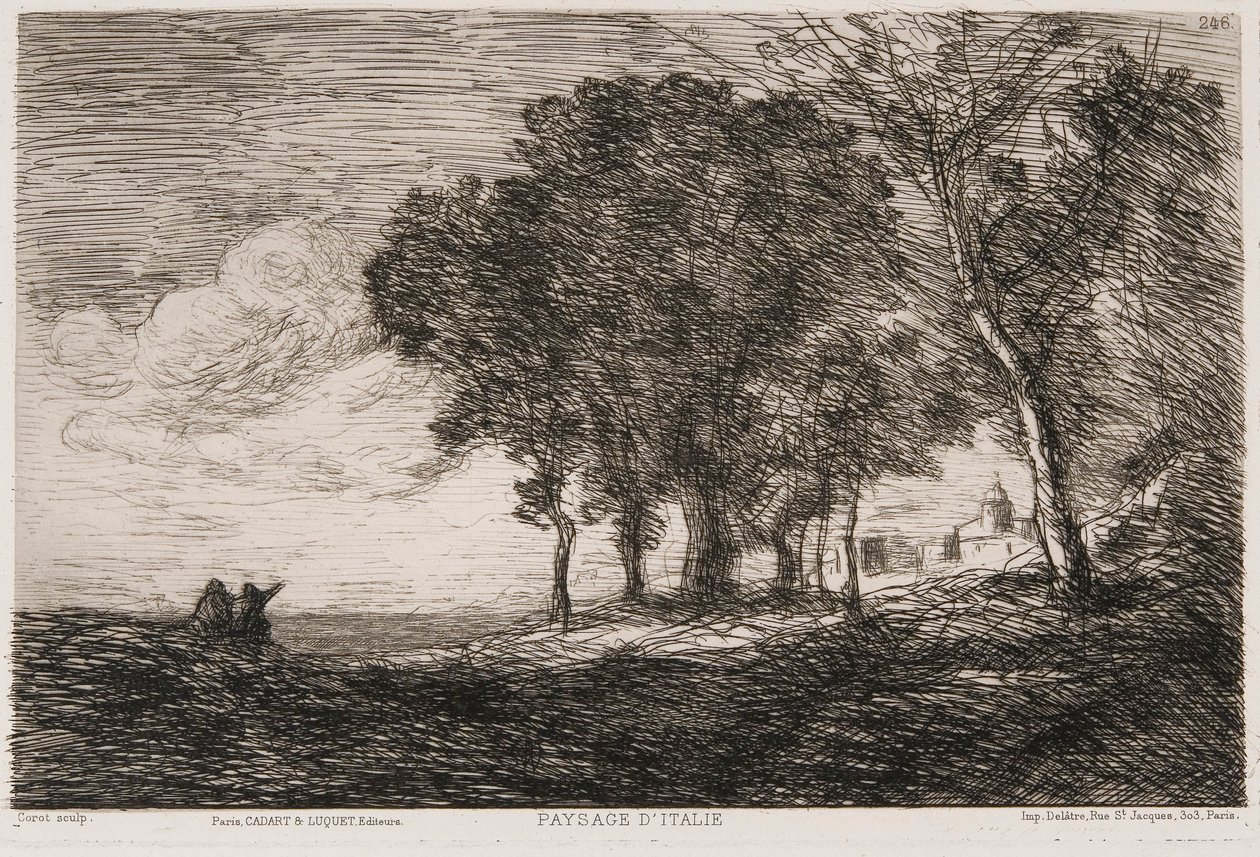 المناظر الطبيعية الإيطالية ، c1865. بواسطة جان بابتيست كميل كوروت