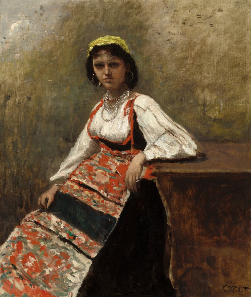 امرأة إيطالية La Morieri ، c. 1872. بواسطة جان بابتيست كميل كوروت