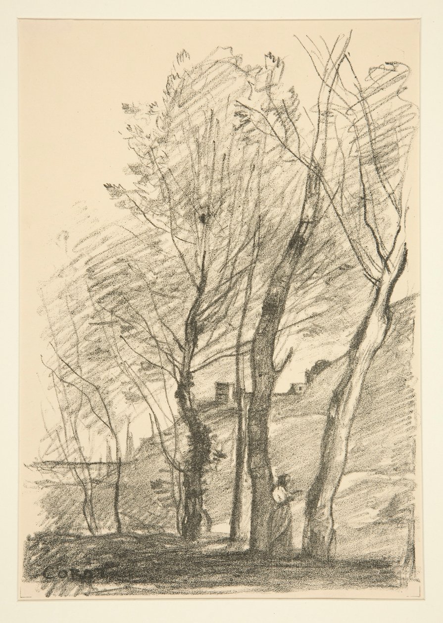 La Lecture sous les arbres (قراءة تحت الأشجار) بواسطة جان بابتيست كميل كوروت