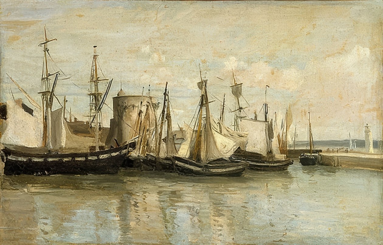 لاروشيل. Hafeneinfahrt. 1851 بواسطة جان بابتيست كميل كوروت
