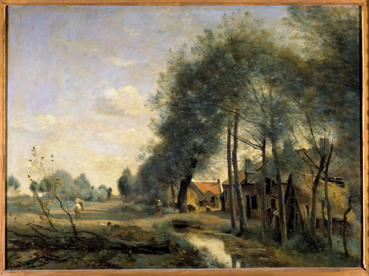 لا طريق دي سين لو نوبل ، بالقرب من دواي ، لوحة لكاميل كورو (1796-1875) من القرن التاسع عشر. 0.6x0.81 م بواسطة جان بابتيست كميل كوروت