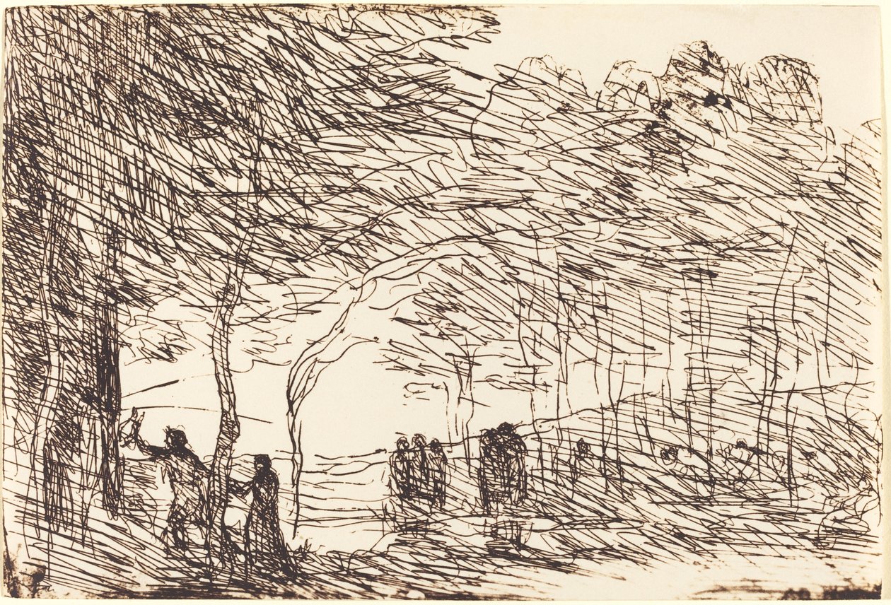 Orpheus يقود Eurydice Orpheus يقود Eurydice ، 1860. بواسطة جان بابتيست كميل كوروت